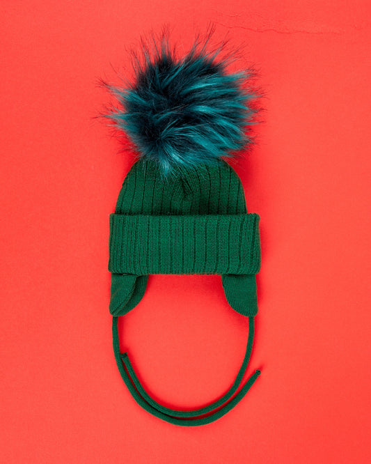 Baby Knit Beanie - Removable Pom